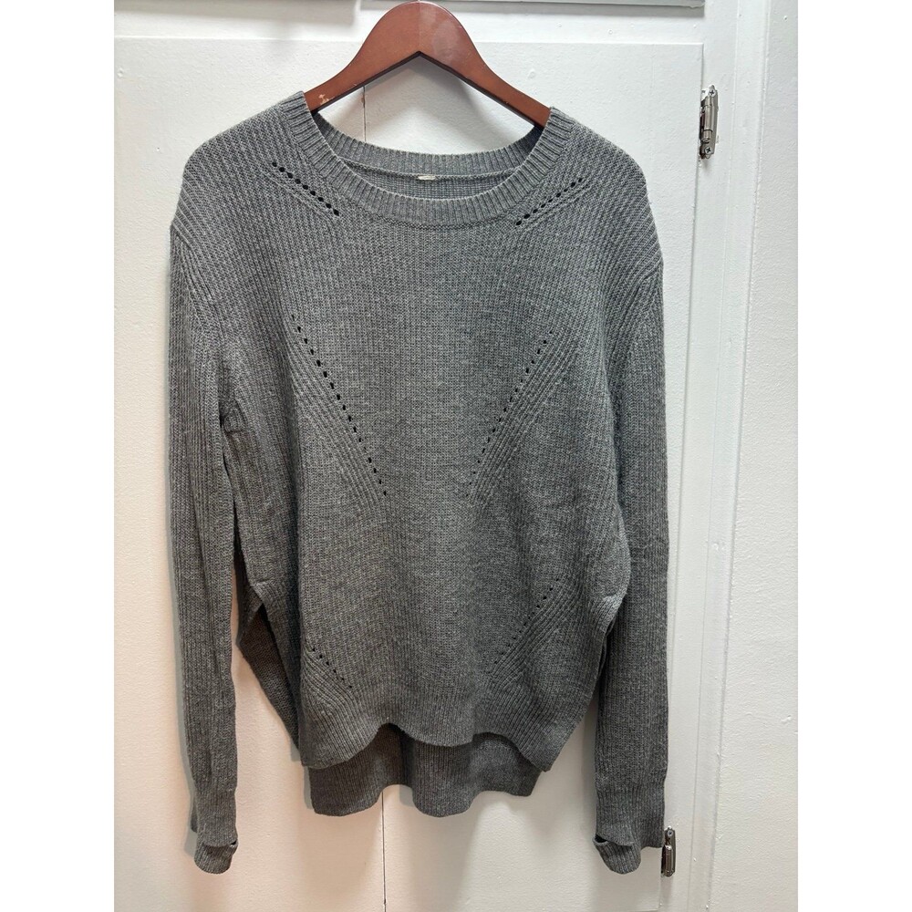 Lululemon Seva Sweater Merino Wool size Medium Heathered Medium Grey